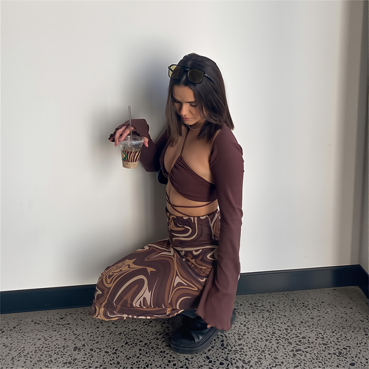 Autumn And Winter New Women& High Waist Hip Sexy Slim-Fit Elegant Printed Skirt For Women