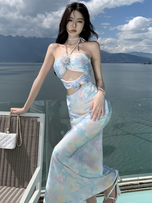 French Romantic Suspender Dress - Elegant & Sexy Tube Top Long Gown