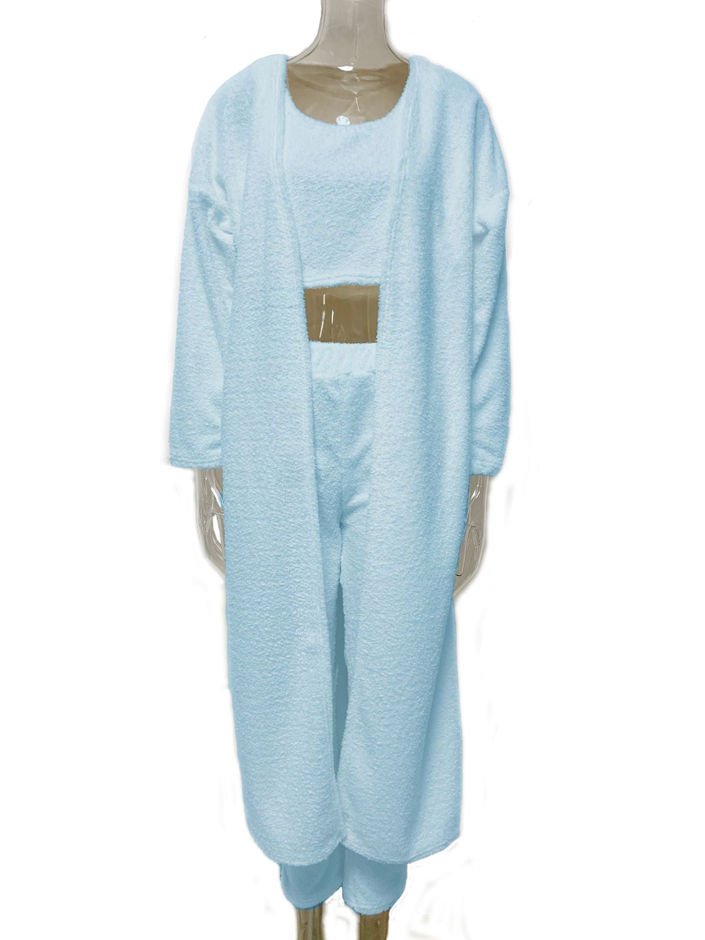 New Sexy V-neck Plush Short Vest Trousers Three-piece Suit
