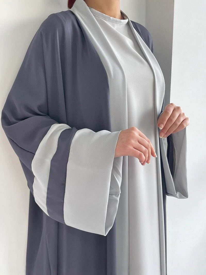 Middle Eastern Cardigan Robe Export Clothing Dubai Cross-Border Women's Muslim Long Skirt Abaya Two-Piece Set