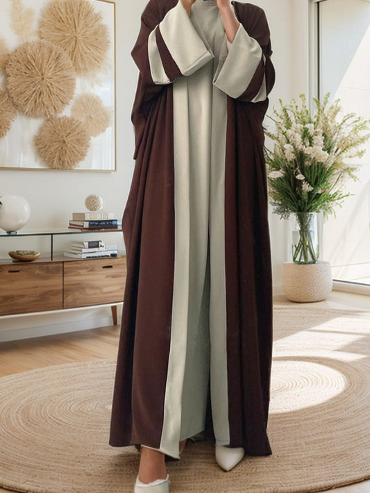 Middle Eastern Cardigan Robe Export Clothing Dubai Cross-Border Women's Muslim Long Skirt Abaya Two-Piece Set