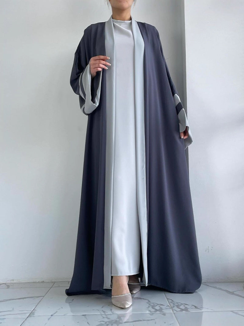 Middle Eastern Cardigan Robe Export Clothing Dubai Cross-Border Women's Muslim Long Skirt Abaya Two-Piece Set