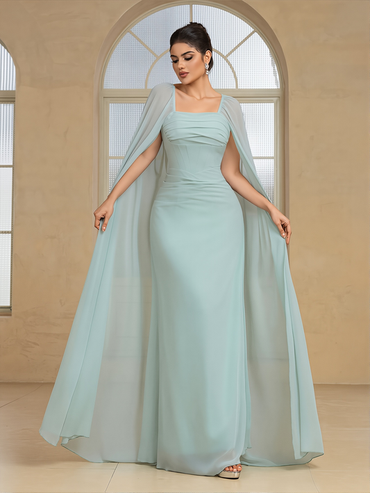 Elegant Solid Color Evening Gown | Long Banquet & Formal Dress