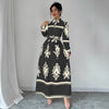 Printed Lace Up European And American Elegant Dress