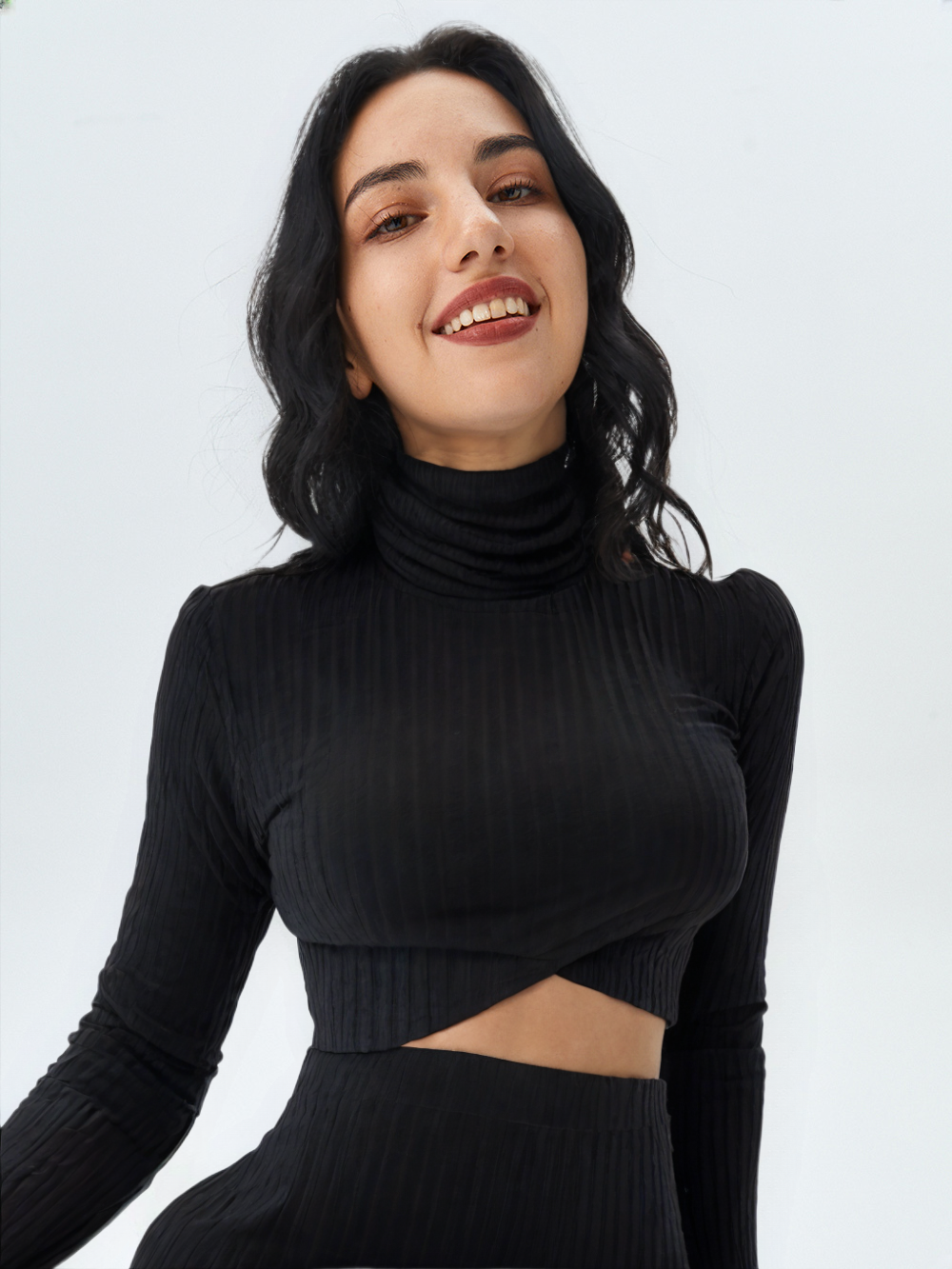 Hip Hugging Split Skirt Casual Set