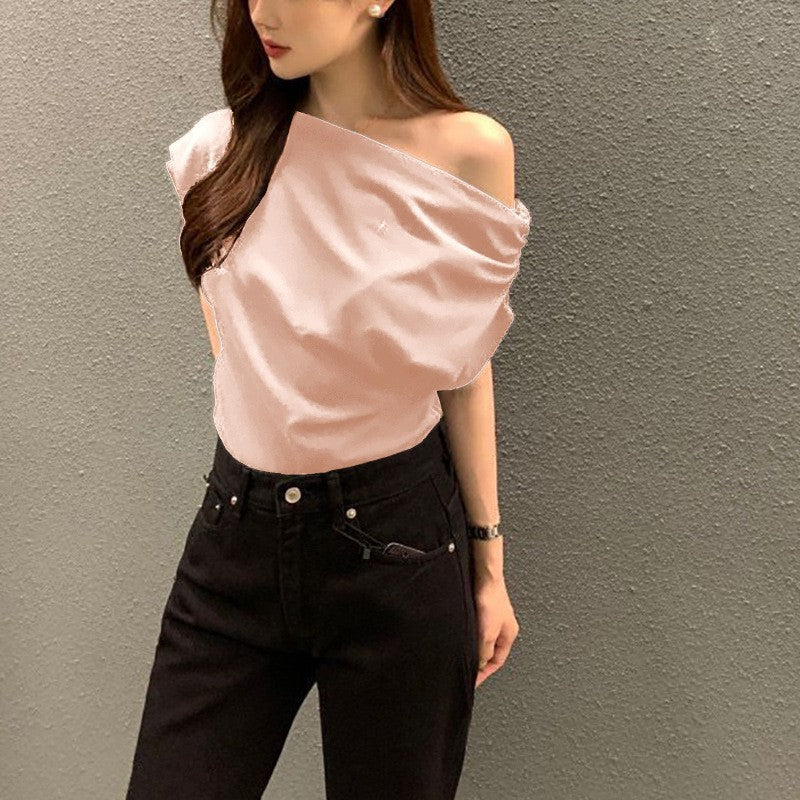 Summer New Niche Irregular Shoulder Design Sense