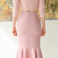 Korean Style Slim-Fitting Top And Fashionable Waist-Cinching Fishtail Skirt Two-Piece Set