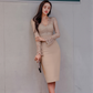 New Style Socialite Fashion Elegant V Neck Lace High Waist Women's Slimming Look Pencil Skirt
