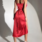 High-grade silky satin sling dress spring/summer wildberries Russian temperament dress