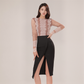 Sexy Mesh Top & Slit Skirt Set - Summer Polka Dot Slim Fit Two-Piece Outfit