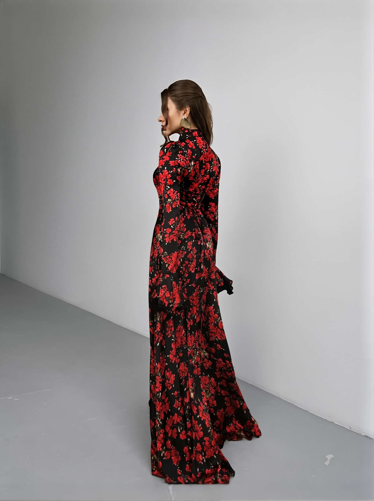 New Printed French Floral Slim-fit Strap Dress