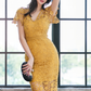 Spring New Socialite Lace Pencil Skirt - V-Neck Slim Hip Dress, A Generation Of Hair Style