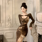 New Socialite Temperament Outfit - Women's Suspender Top & Skirt Two-Piece Printed Set