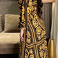 Women's Shirt Printed Long-Sleeved Dress Fashionable Long Skirt Dress