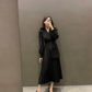 Korean Chic Autumn New V-neck Elegant Elegant Slim-fit Puff Sleeve Pleated Long Sleeve Mid-length Dress For Women