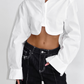 Autumn And Winter New White Simple Niche Shirt Design Sense Short Lapel Women
