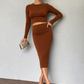 Sexy Round Neck Padded Base Skirt Suit