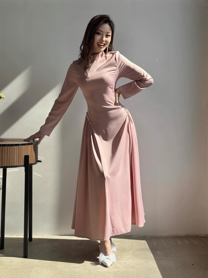 Women's New Stylae Diamond-embellished Slim-fitting Long Dress