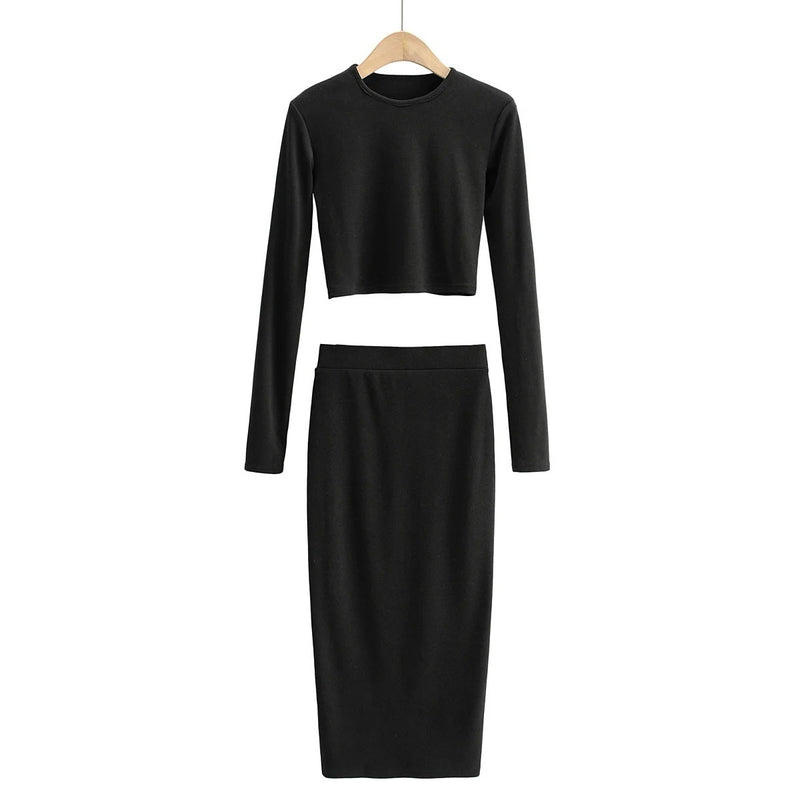 Sexy Round Neck Padded Base Skirt Suit