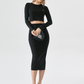 Sexy Round Neck Padded Base Skirt Suit