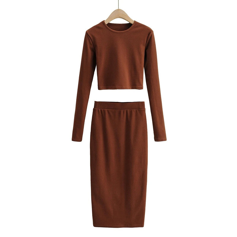 Sexy Round Neck Padded Base Skirt Suit