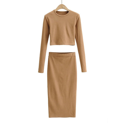 Sexy Round Neck Padded Base Skirt Suit