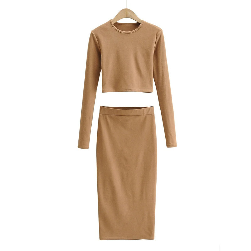 Sexy Round Neck Padded Base Skirt Suit