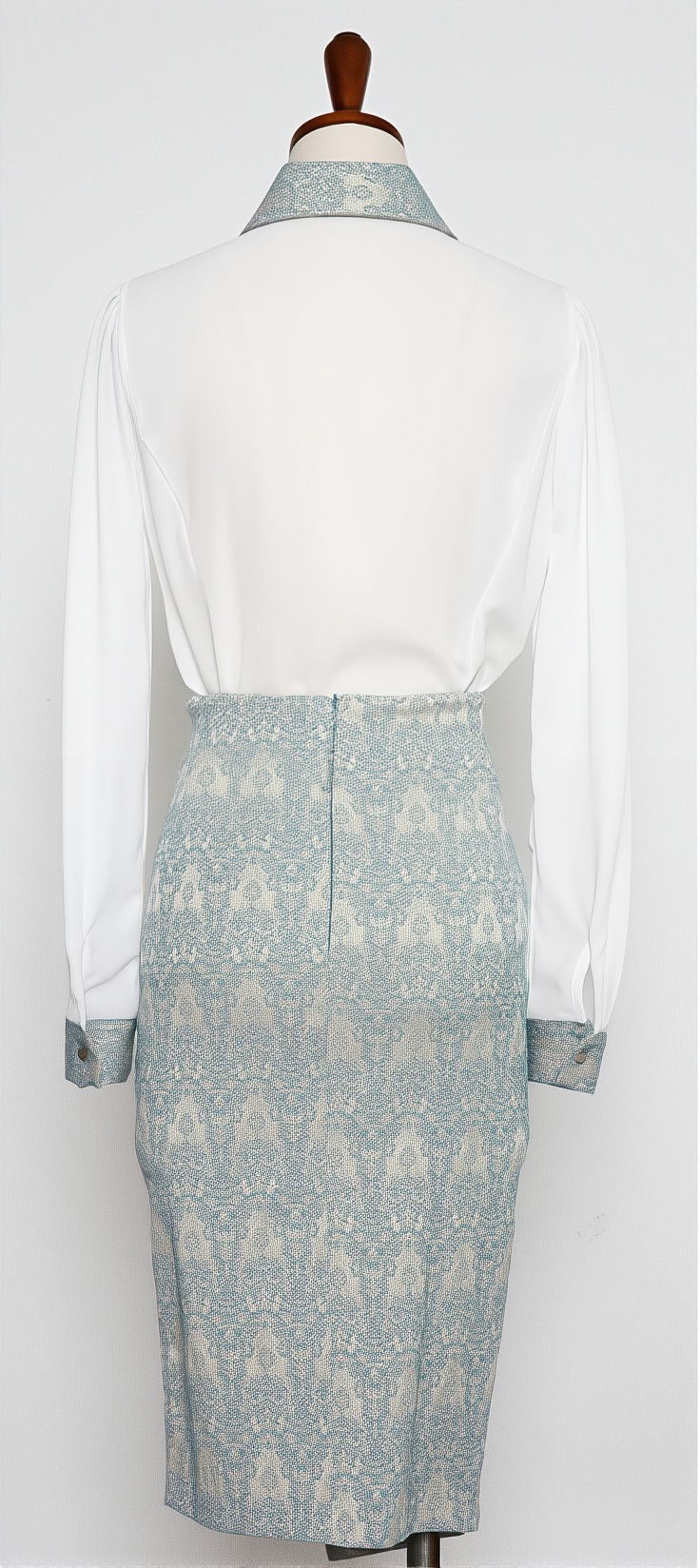 Korean Summer Two-Piece Set for Women - Color Matching Lapel Shirt with High Waist Skirt