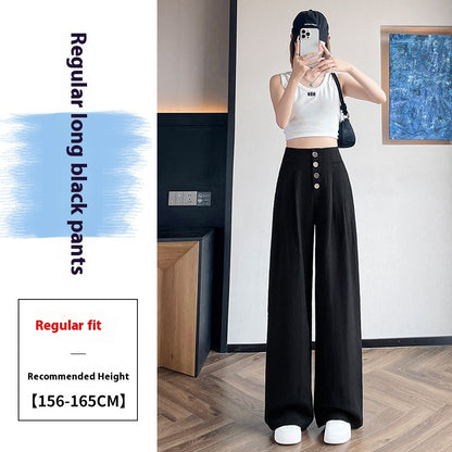 Women's Cotton And Linen Wide-leg Pants Loose Drooping Casual Straight Pants