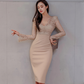 New Style Socialite Fashion Elegant V Neck Lace High Waist Women's Slimming Look Pencil Skirt