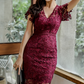 Spring New Socialite Lace Pencil Skirt - V-Neck Slim Hip Dress, A Generation Of Hair Style