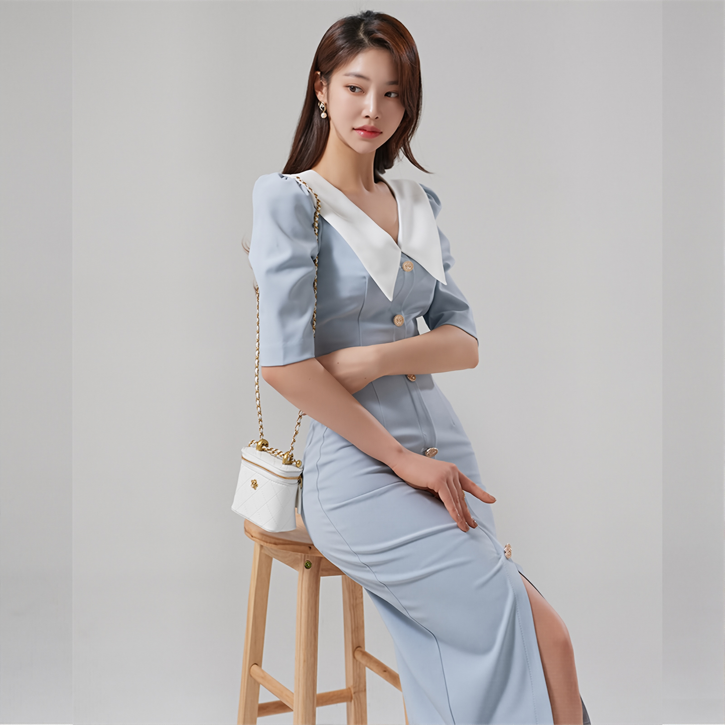 Spring New Socialite Two-Piece Set - V-Neck Top & Hip Slim Fit Skirt for Women