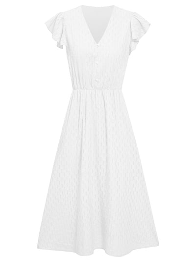 Summer Casual Women's Solid V-neck Dress