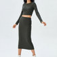 Sexy Round Neck Padded Base Skirt Suit