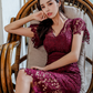 Spring New Socialite Lace Pencil Skirt - V-Neck Slim Hip Dress, A Generation Of Hair Style