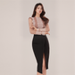 Sexy Mesh Top & Slit Skirt Set - Summer Polka Dot Slim Fit Two-Piece Outfit