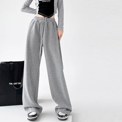 Casual Straight-leg High Waist Slimming Wide Leg Pants