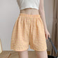 Women's Thin Cotton Silk Plaid Shorts