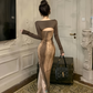 New Socialite Temperament Outfit - Women's Suspender Top & Skirt Two-Piece Printed Set