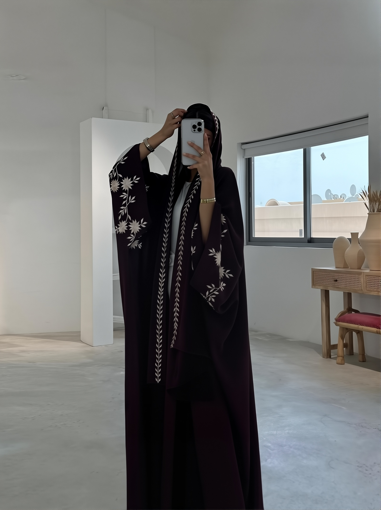 2025 New Arabic Embroidered Robe Fashionable Outer Wear Abaya Robe