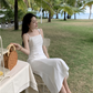 The French Riviera Vacation Dress: White Pearl & Elegance