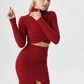 Hip Hugging Split Skirt Casual Set