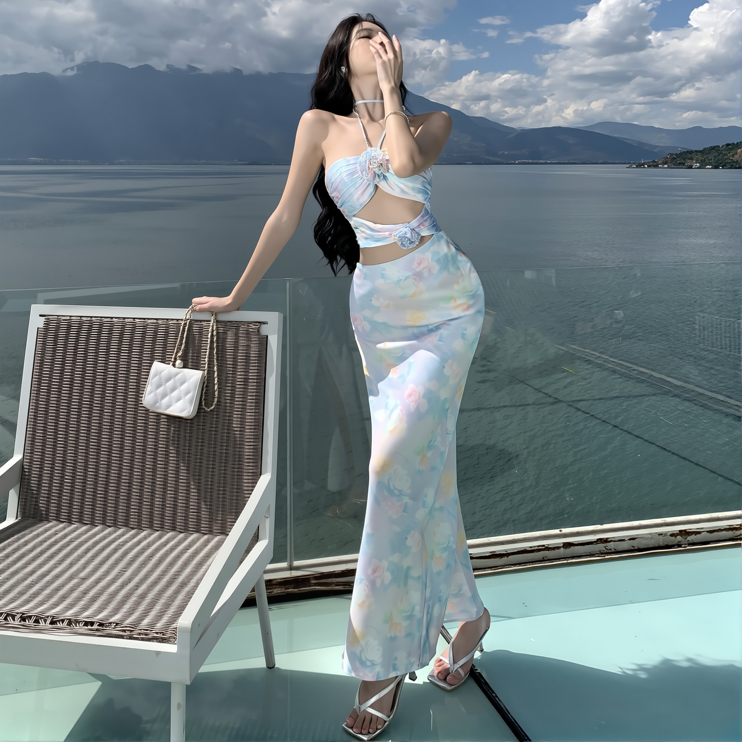 French Romantic Suspender Dress - Elegant & Sexy Tube Top Long Gown