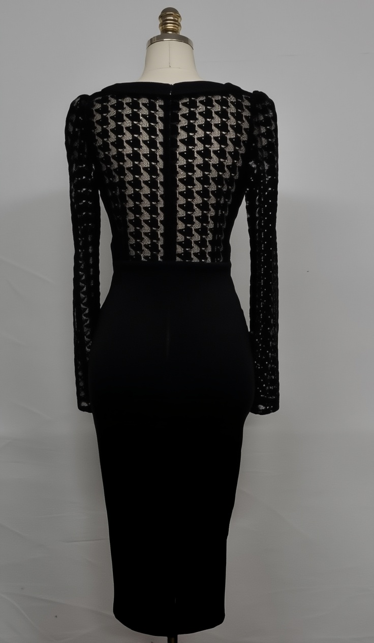 Korean Style Cut Out Dress 2025 - Fake Two-Piece Round Neck Hip-Hugging Midi for Women