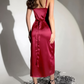 High-grade silky satin sling dress spring/summer wildberries Russian temperament dress
