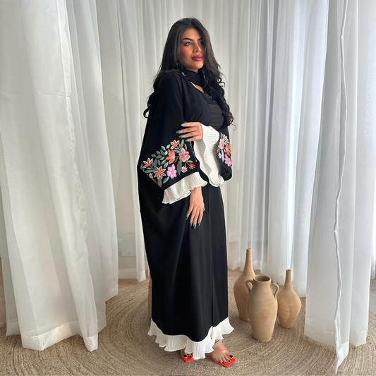 Dubai Arabic Embroidery Embroidery Embroidery Gorge Fashion Outdoor Abaya Pleated Splicing