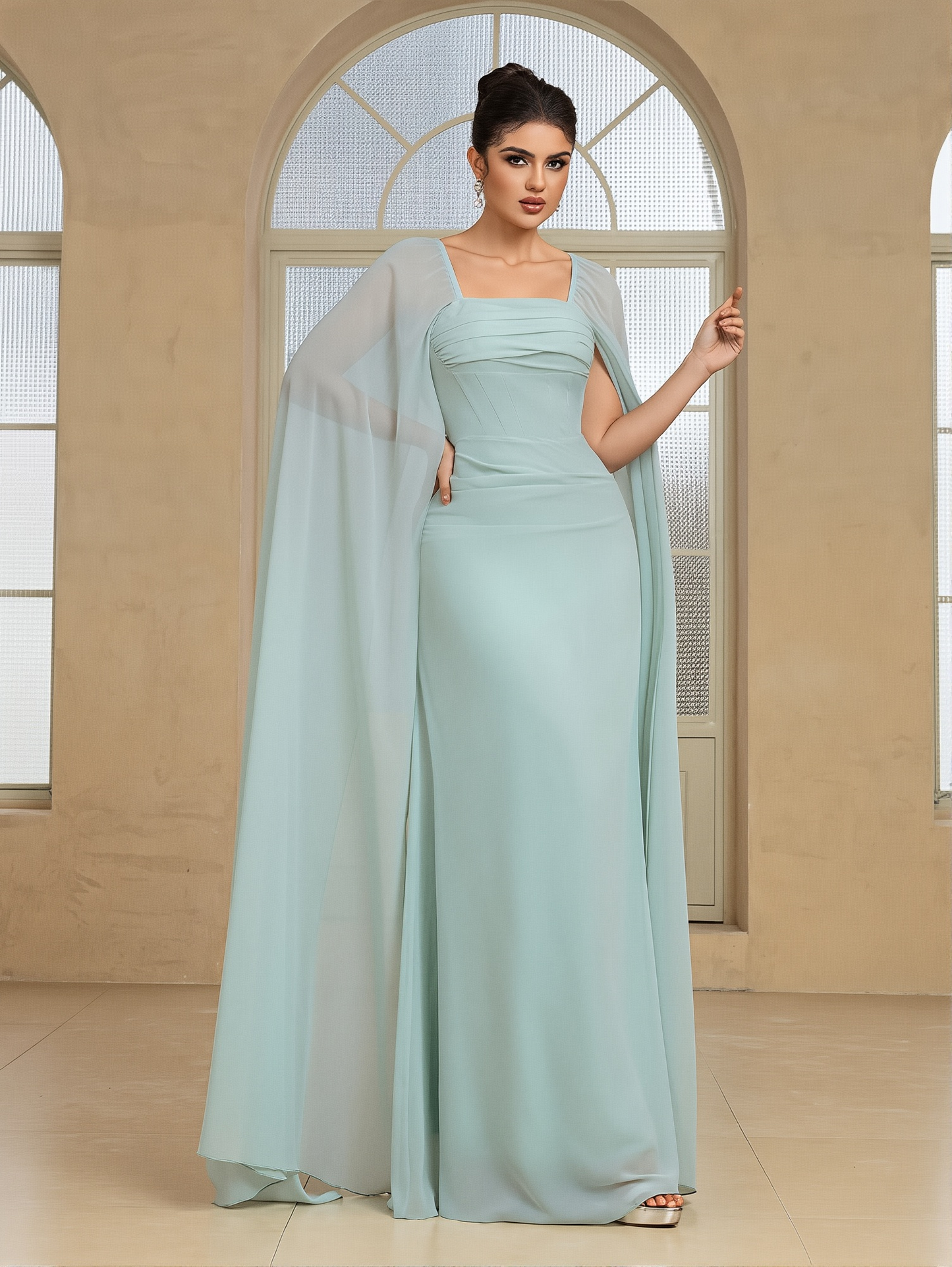 Elegant Solid Color Evening Gown | Long Banquet & Formal Dress