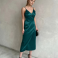 High-grade silky satin sling dress spring/summer wildberries Russian temperament dress