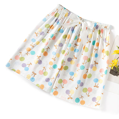 Women's Cotton Silk Pajama Pants Summer Thin Shorts Loose Casual