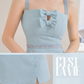 Sexy Bow-Knot High-Waisted Suspender Dress Summer New Style Backless Waist-Cinching Petite A-Line Skirt